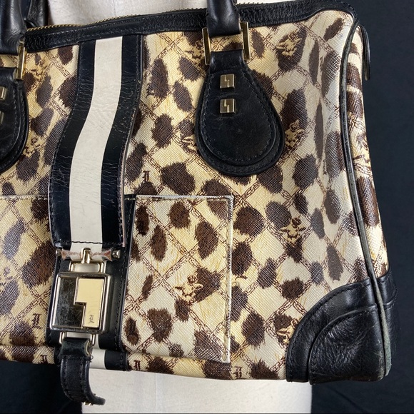 L.A.M.B. Women’s Mandeville leopard printed coated canvas speedy handbag - Picture 4 of 16